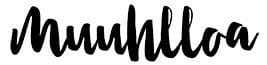 Logotipo manuscrito da marca Muuhlloa