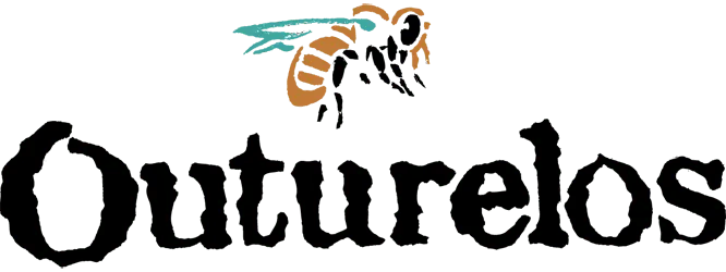 Logotipo de Outurelos cunha abella debuxada