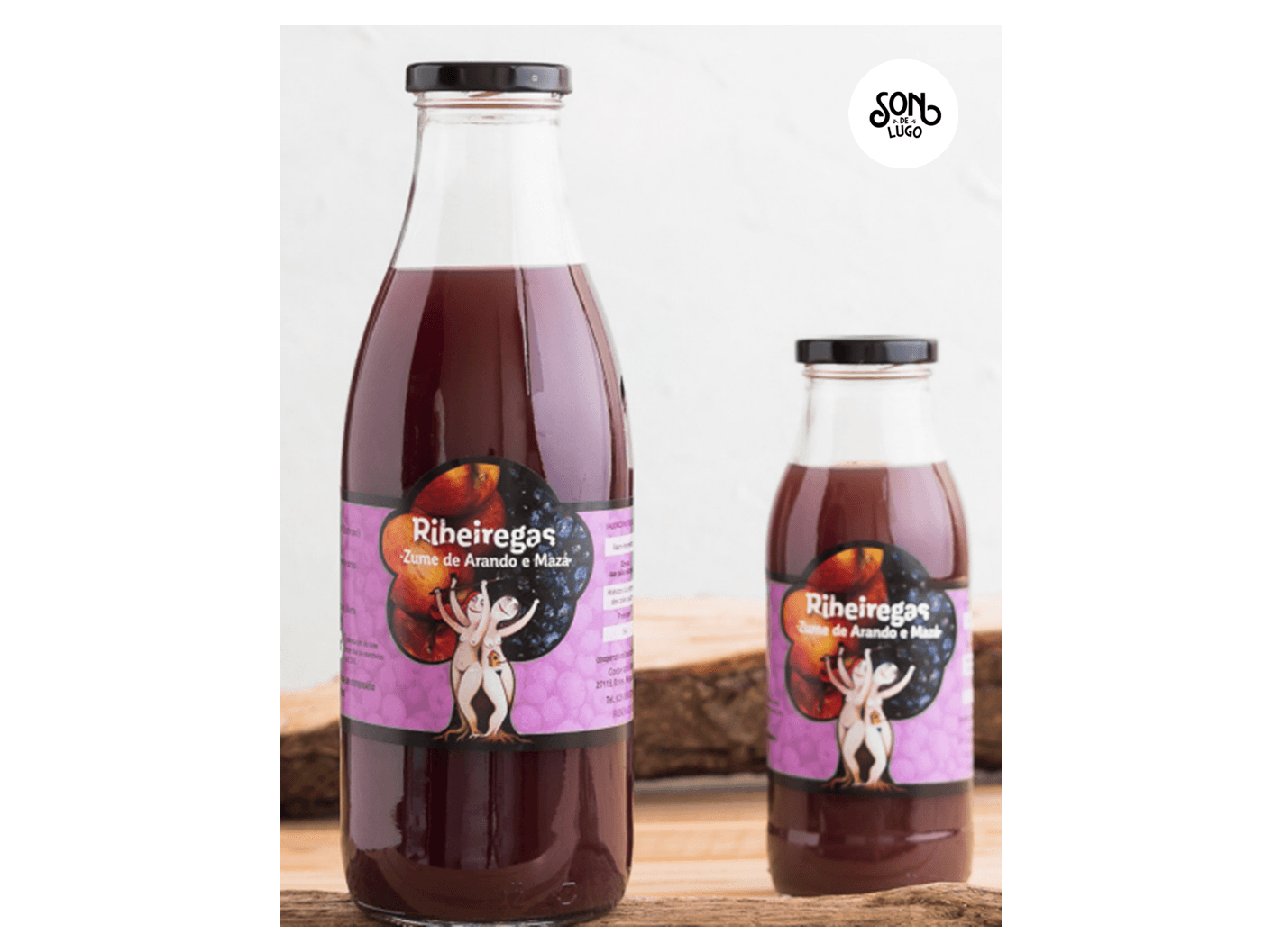 Zumo de arandanos y manzana